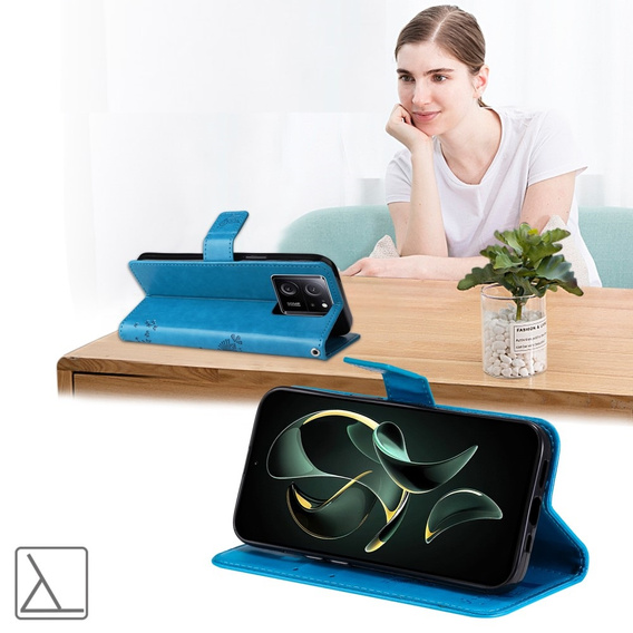 Klapkové puzdro pre Xiaomi 13T / 13T Pro, stromček, modré