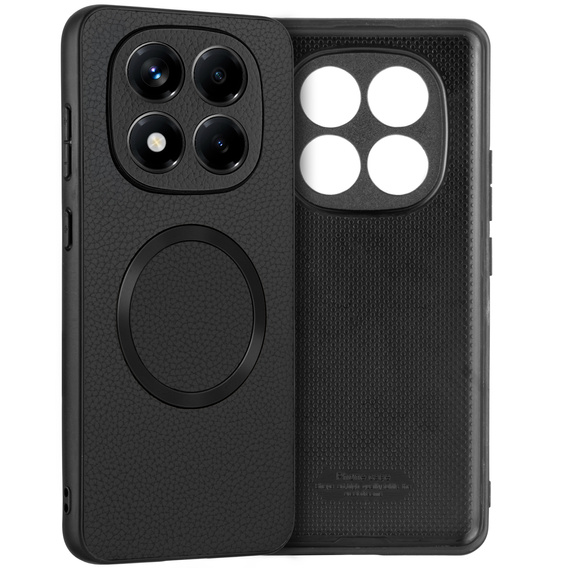 Obal na mobil pre Xiaomi Redmi Note 14 Pro 5G, Leather Hybrid MagSafe, čierne