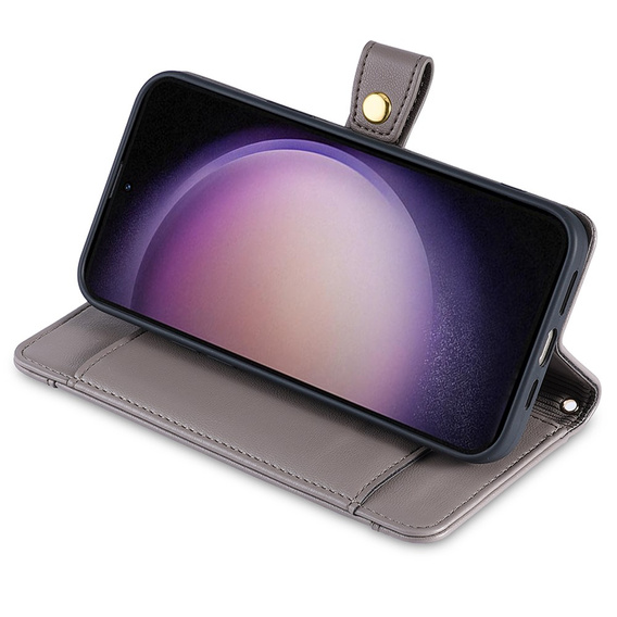 Klapkové puzdro pre Samsung Galaxy A25 5G, Wallet Zipper Pocket, sivé