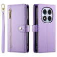 Klapkové puzdro pre Xiaomi Redmi Note 14 Pro 5G / Poco X7 5G, Wallet Zipper Pocket, fialové