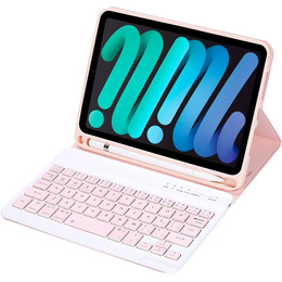 Puzdro s bluetooth klávesnicou pre iPad mini 8.3" 2021 (6 gen.) / iPad mini 8.3" 2024 (7 gen.), ružové