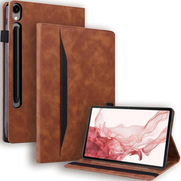 Puzdro pre Samsung Galaxy Tab S10 FE+ Plus, Classic, s priestorom pre stylus, hnedé