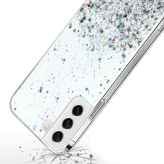 Obal na mobil pre Samsung Galaxy S22 5G, Glittery, strieborné
