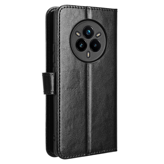 Klapkové puzdro pre Realme 14 Pro+ 5G, Crazy Horse Wallet, čierne
