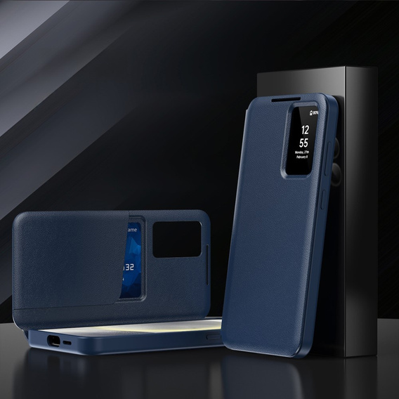 Flipové puzdro pre Samsung Galaxy S25, Smart View Wallet, modré