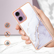 Ochranné puzdro pre Motorola Moto G24 / G24 Power / G04, Marble Slim Case, biele