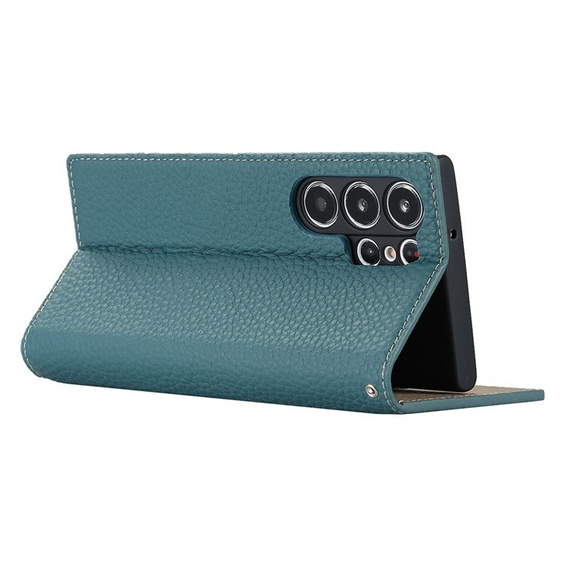 Kožené puzdro pre Samsung Galaxy S23 Ultra, ERBORD Grain Leather, modrý