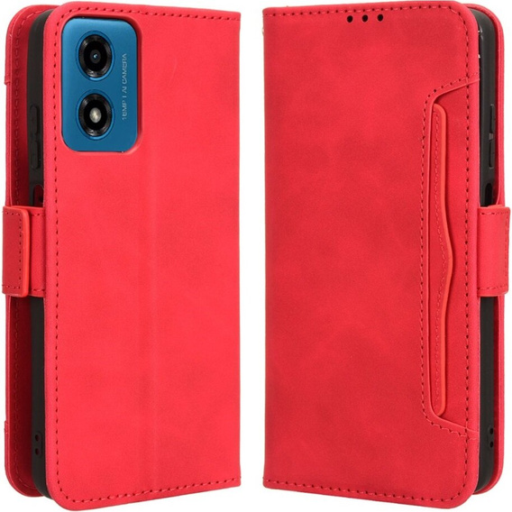 Klapkové puzdro pre Motorola Moto E14, Card Slot, červené