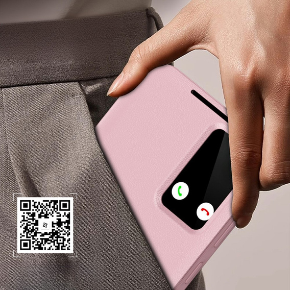 Flipové puzdro pre Samsung Galaxy S25 Edge, Smart View Wallet, ružové