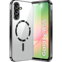 Puzdro pre Samsung Galaxy A56, Electro MagSafe, čierne + sklo na displej