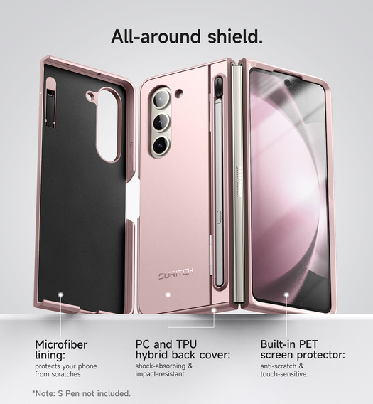 Puzdro Suritch Full Body s podstavcom a držiakom na stylus pre Samsung Galaxy Z Fold5