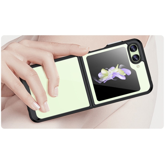 Obal na mobil pre Samsung Galaxy Z Flip 5 5G, Fusion Hybrid, transparentné / čierne