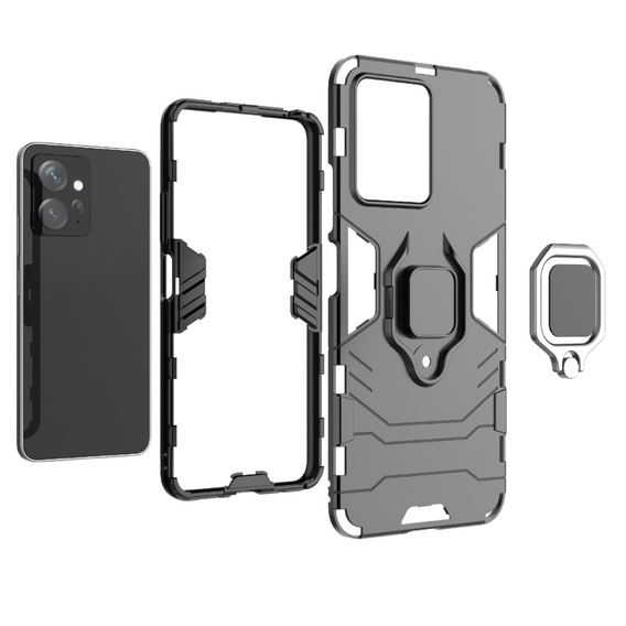 Obal na mobil pre Xiaomi Redmi Note 12 4G, Kickstand Ring, čierne