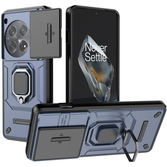 Puzdro pre OnePlus 12 5G, KickStand Camera Lens, modré