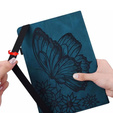 Obal na mobil pre Lenovo Tab M9, Wallet Pen Slot, butterflies, hnedé