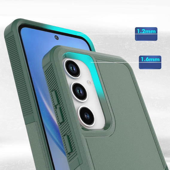 Pancierované puzdro pre Samsung Galaxy A55 5G, Dual Shockproof, tmavozelené