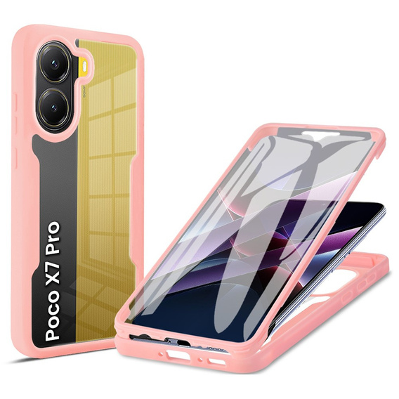 Puzdro pre Xiaomi Poco X7 Pro 5G, Shockproof, s fóliou, ružové