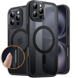 Puzdro pre iPhone 16 Pro, pre MagSafe, ERBORD Matt Case, čierny + sklo na displej