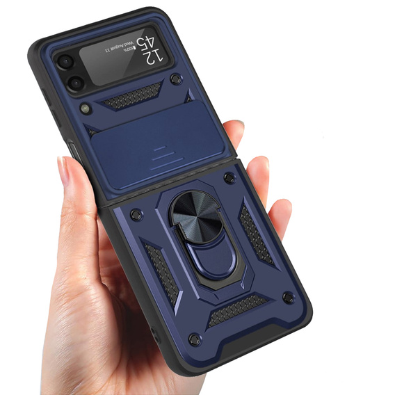 Obal na mobil pre Samsung Galaxy Z Flip3 5G, CamShield Slide, modré