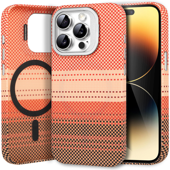 Puzdro pre iPhone 14 Pro Max, Frame Kickstand, pre MagSafe, Sunset Orange