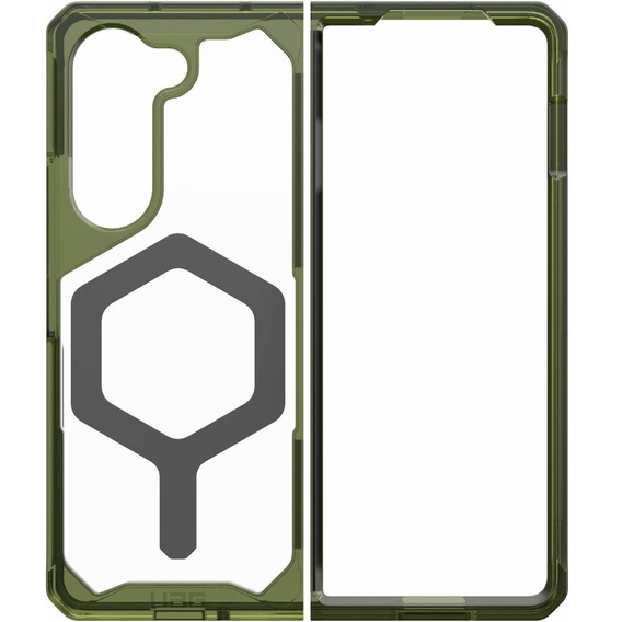 Urban Armor Gear Obal na mobil pre Galaxy Z Fold 5 5G, Plyo MagSafe, transparentné / zelené