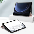 Puzdro pre Samsung Galaxy Tab S9 FE+ Plus, Smartcase s priestorom pre stylus, ružové rose gold