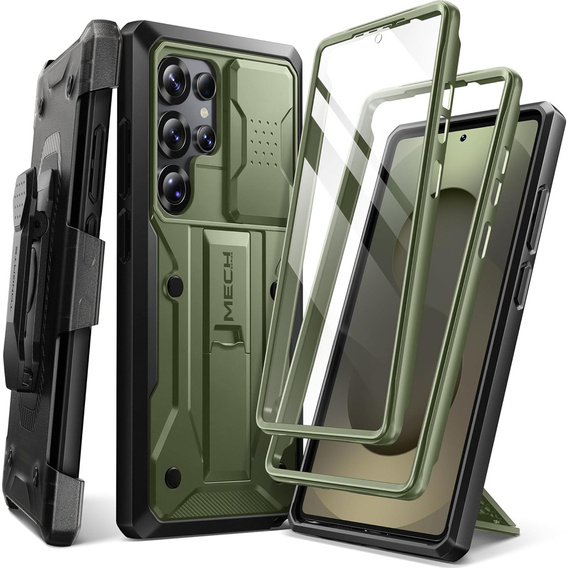 Odolné puzdro pre Samsung Galaxy S25 Ultra – Tongate MECH Series Clip, čierne