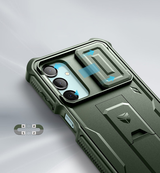 Obrnené puzdro pre Samsung Galaxy A16, Dexnor Full Body (Two Frames), zelený
