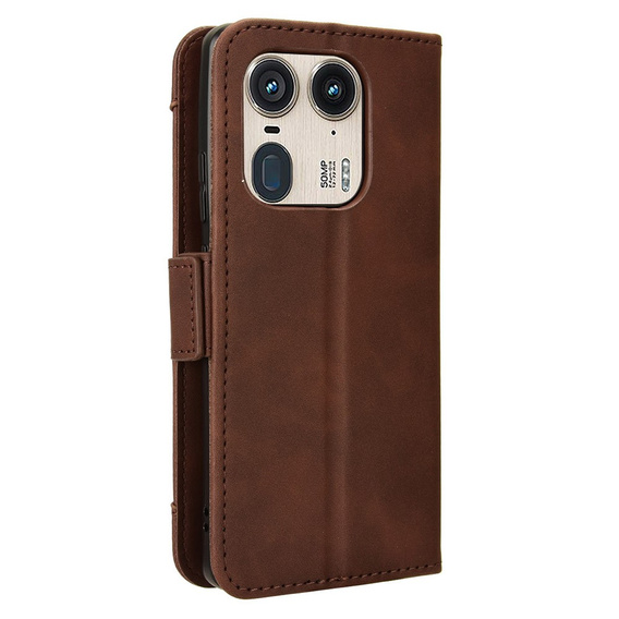 Klapkové puzdro pre Motorola Edge 50 Ultra, Card Slot, hnedé