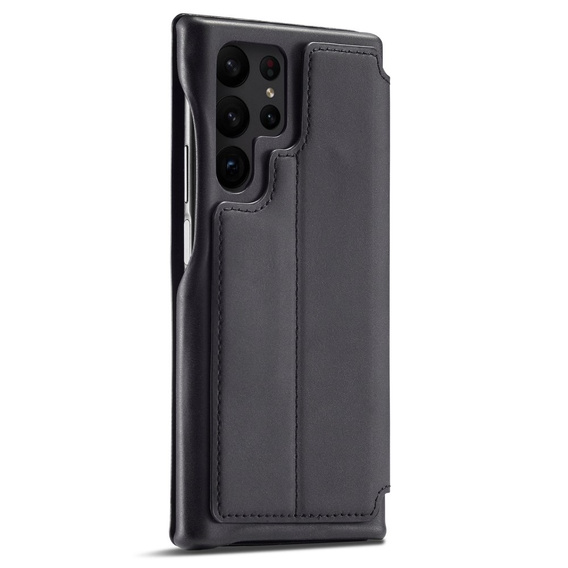 Klapkové puzdro pre Samsung Galaxy S23 Ultra, ERBORD Retro, čierne