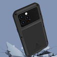 Love Mei Obal na mobil pre iPhone 14 Pro, armored with glass, čierne