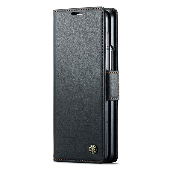 CASEME flipové puzdro pre Samsung Galaxy Z Fold6 5G, Litchi Wallet, čierne