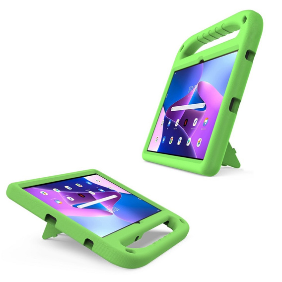 Detské puzdro pre Lenovo Tab M10 Plus 10.6 Gen 3 TB-125F TB-128F, detské puzdro s rukoväťou, zelený