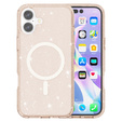 Puzdro pre iPhone 17, pre MagSafe, trblietavé, priesvitné zlaté