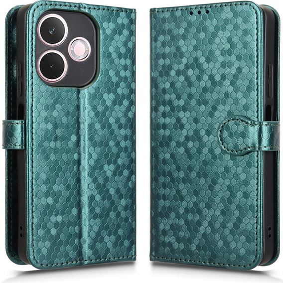 Flipové puzdro pre Oppo A5 Pro 5G, Wallet Rhombus, zelený