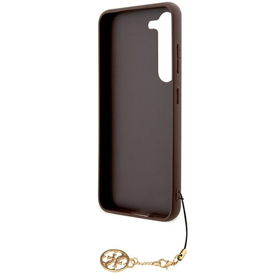 GUESS Obal na mobil pre Samsung Galaxy A55, 4G Charms Collection Hardcase, hnedé