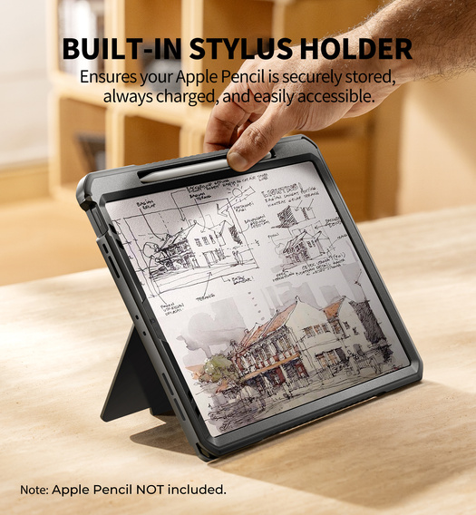 Puzdro Dexnor 360° s remienkom a držiakom na stylus pre iPad Pro 13" 2024 (7. generácia)