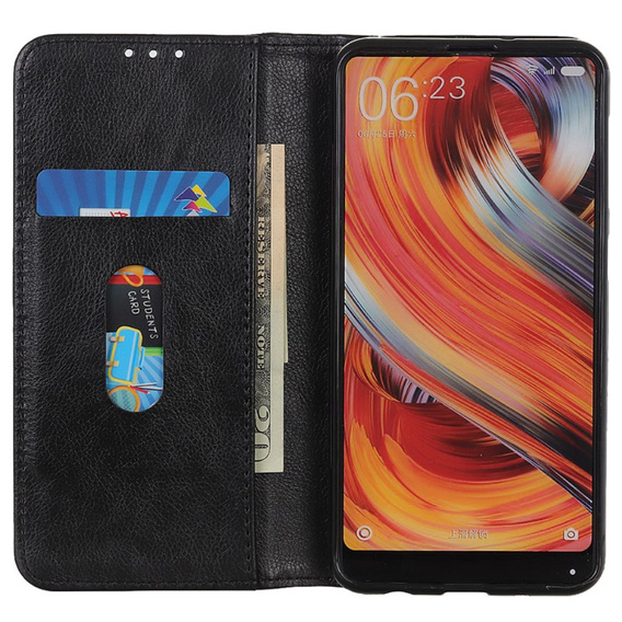 Obal na mobil pre Sony Xperia 5 V, Wallet Litchi Leather, čierne