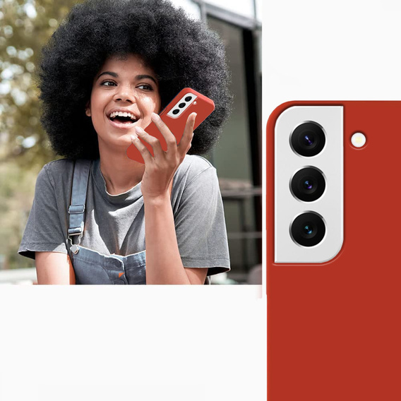 Obal na mobil pre Samsung Galaxy S22+ Plus 5G, Silicone Lite, červené