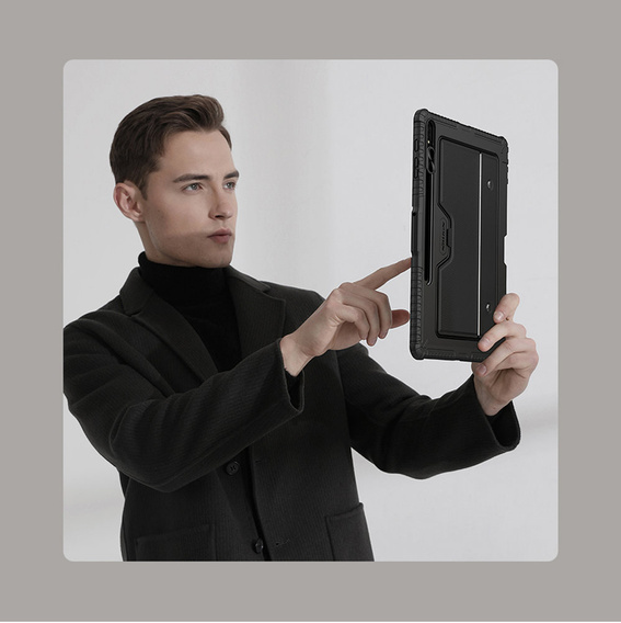 Puzdro + klávesnica Galaxy Tab S8+ / Tab S7 +/ Tab S7 FE, NILLKIN Bumper Pen Slot, čierne