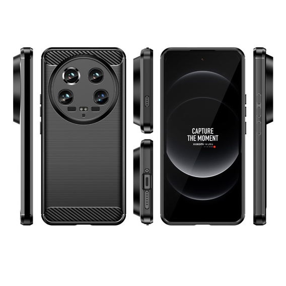 Obal na mobil pre Xiaomi 14 Ultra, Carbon, čierne