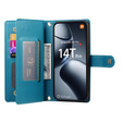 Klapkové puzdro pre Xiaomi 14T Pro, Wallet Zipper Pocket, modré
