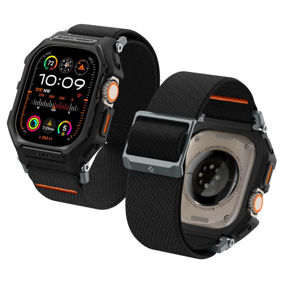 Pasek z etui Spigen do Apple Watch 4/5/6/7/8/SE 44/45mm, Rugged Armor Pro, Szary