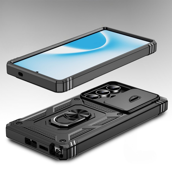 Puzdro pre Samsung Galaxy S25 Ultra, KickStand Camera Lens, čierne
