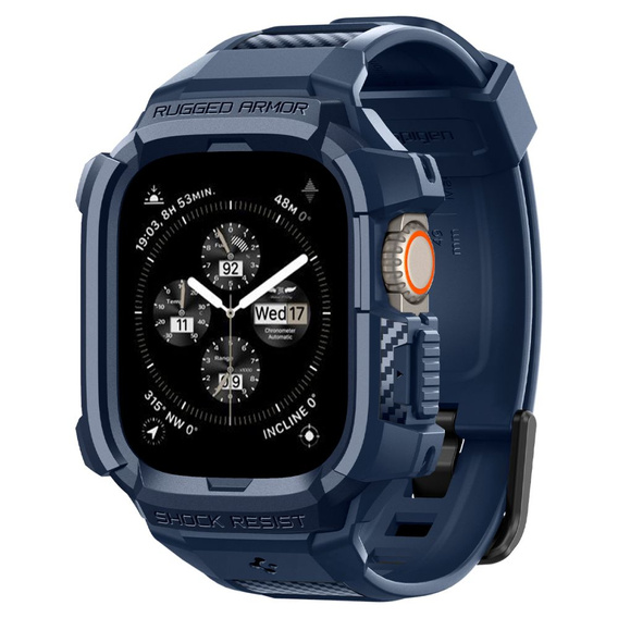 Pasek z etui Spigen do Apple Watch Ultra 49mm, Rugged Armor Pro, Czarny