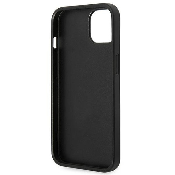 Karl Lagerfeld Obal na mobil pre iPhone 14 Plus, Saffiano Choupette Head Patch, strieborné