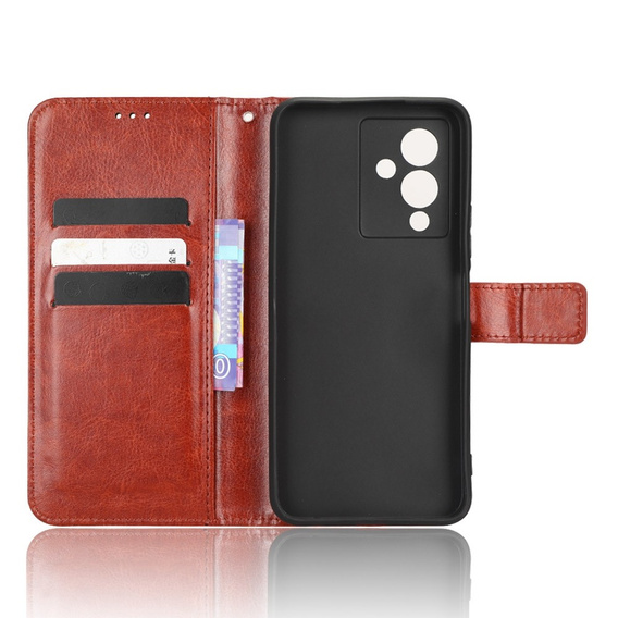 Klapkové puzdro pre Infinix Note 12 5G, Crazy Horse Wallet, hnedé