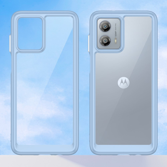 Obal na mobil pre Motorola Moto G53 5G, Fusion Hybrid, transparentné / modré