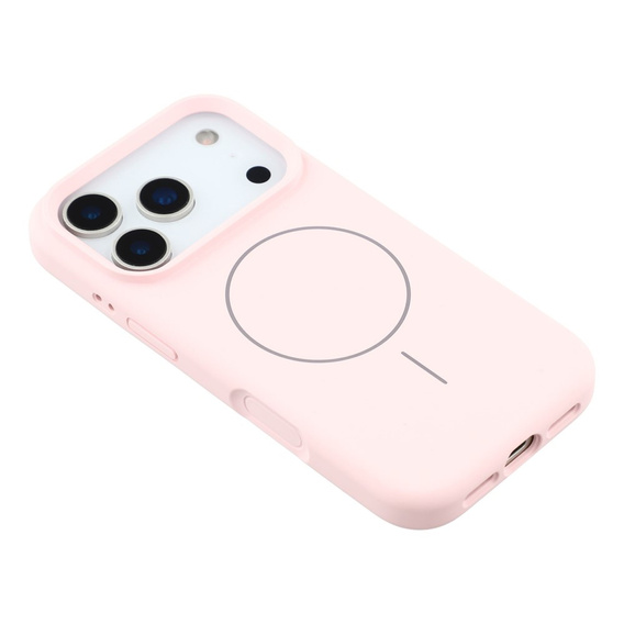 Silikónové puzdro pre iPhone 17 Pro Max, pre MagSafe, proti nárazom, ružové