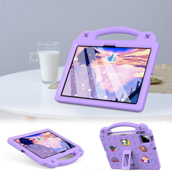Detské puzdro pre Xiaomi Pad 7 / 7 Pro, Cute Patterns, so stojanom, fialové